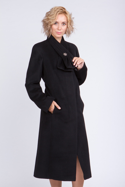 Женское пальто из текстиля с воротником 3000496