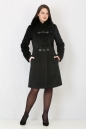 Женское пальто из текстиля с воротником, отделка песец 3000501