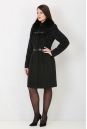 Женское пальто из текстиля с воротником, отделка песец 3000501-3