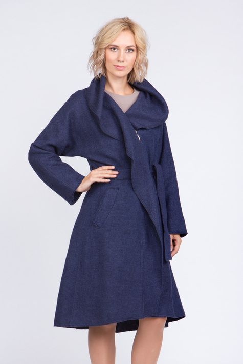 Женское пальто из текстиля с воротником 3000503