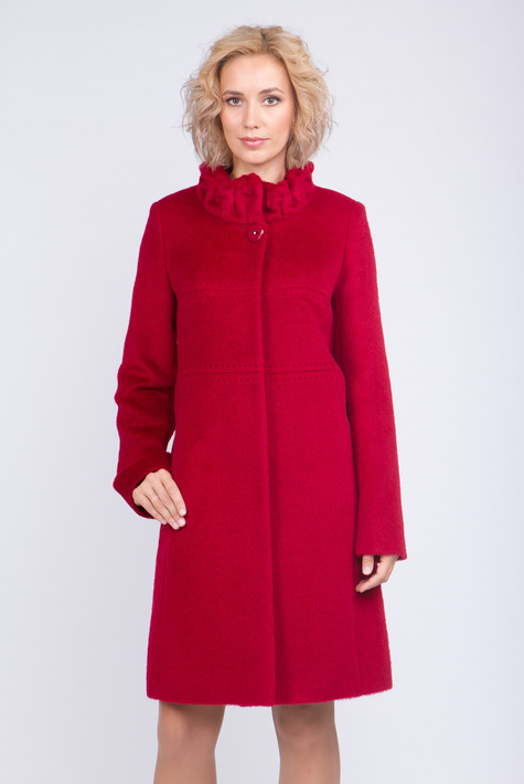 Женское пальто из текстиля с воротником 3000510