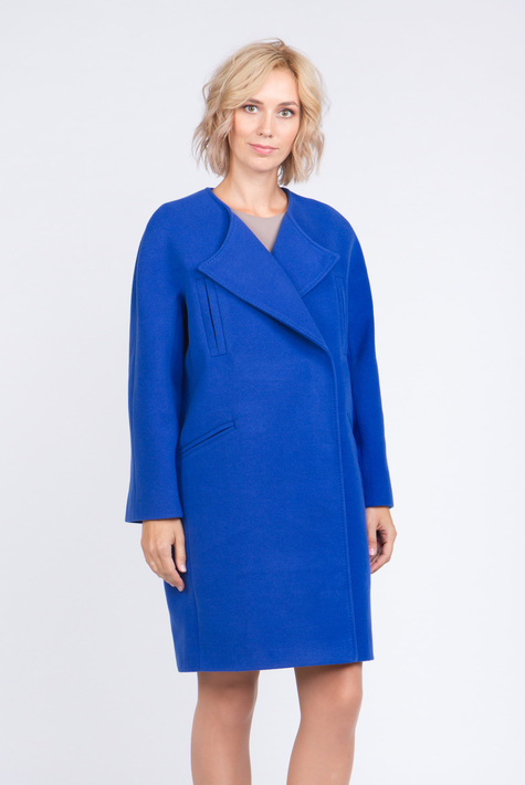 Женское пальто из текстиля без воротника 3000521