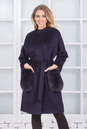 Женское пальто из текстиля без воротника, отделка песец 3000549