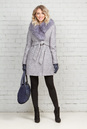 Женское пальто из текстиля с воротником, отделка чернобурка 3000553-5