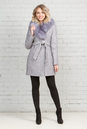 Женское пальто из текстиля с воротником, отделка чернобурка 3000553-4