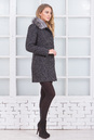 Женское пальто из текстиля с воротником, отделка чернобурка 3000556-5