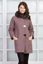 Женское пальто из текстиля с воротником, отделка блюфрост 3000566