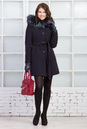 Женское пальто из текстиля с капюшоном, отделка енот 3000568-3