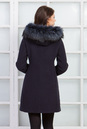Женское пальто из текстиля с капюшоном, отделка енот 3000568-4