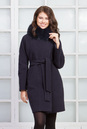 Женское пальто из текстиля с воротником, отделка песец 3000571