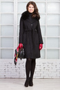 Женское пальто из текстиля с воротником, отделка песец 3000572-5
