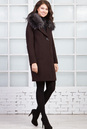 Женское пальто из текстиля с воротником, отделка енот 3000574-3