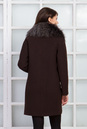 Женское пальто из текстиля с воротником, отделка енот 3000574-2