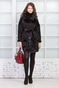 Женское пальто из текстиля с воротником, отделка песец 3000575
