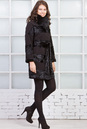Женское пальто из текстиля с воротником, отделка песец 3000575-2