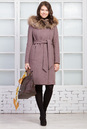 Женское пальто из текстиля с капюшоном, отделка енот 3000576-5