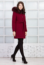 Женское пальто из текстиля с капюшоном, отделка енот 3000578-3