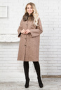 Женское пальто из текстиля с воротником, отделка лиса 3000583-3
