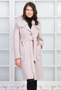 Женское пальто из текстиля с воротником, отделка песец 3000584