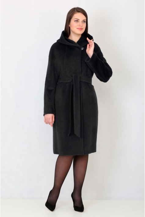 Женское пальто из текстиля с капюшоном 3000590