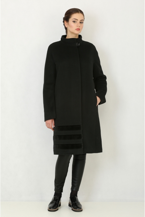 Женское пальто из текстиля с воротником 3000591