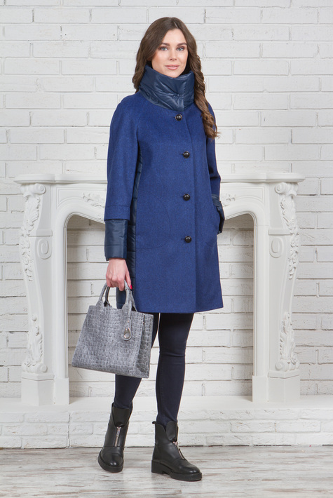 Женское пальто из текстиля с воротником 3000606
