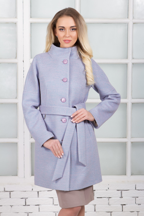 Женское пальто из текстиля с воротником 3000620
