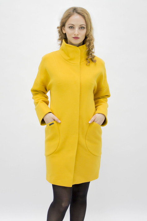 Женское пальто из текстиля с воротником 3000644