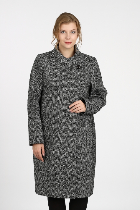 Женское пальто из текстиля с воротником 3000697