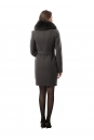 Женское пальто из текстиля с воротником, отделка песец 3000709-3