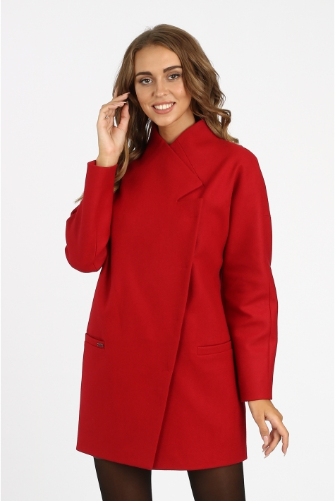 Женское пальто из текстиля с воротником 3000714