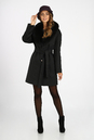 Женское пальто из текстиля с воротником, отделка песец 3000716-2