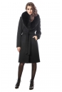 Женское пальто из текстиля с воротником, отделка песец 3000718-2