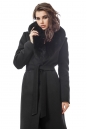 Женское пальто из текстиля с воротником, отделка песец 3000718-3