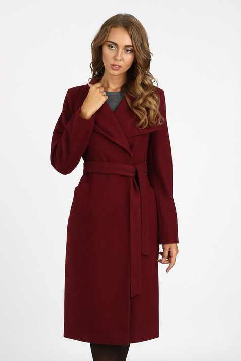 Женское пальто из текстиля с воротником 3000729