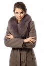 Женское пальто из текстиля с воротником, отделка песец 3000744-5
