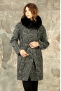 Женское пальто из текстиля с воротником, отделка песец 3000745