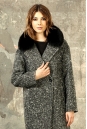 Женское пальто из текстиля с воротником, отделка песец 3000745-5