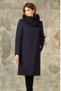 Женское пальто из текстиля с воротником, отделка песец 3000746