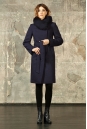 Женское пальто из текстиля с воротником, отделка песец 3000746-2