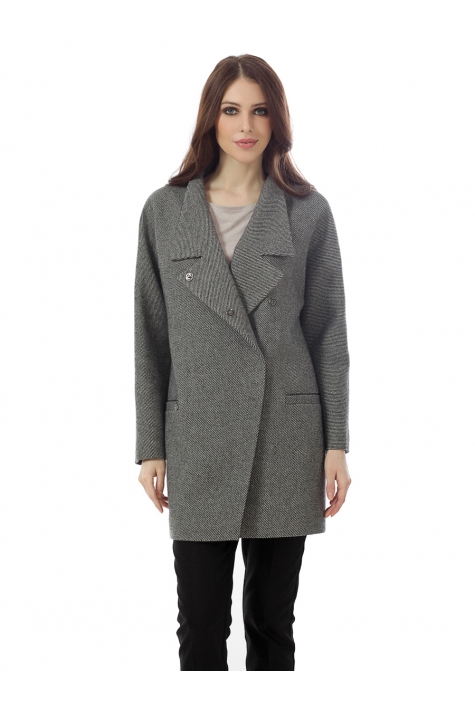 Женское пальто из текстиля с воротником 3000750