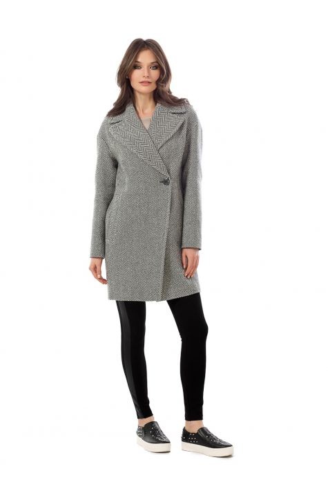 Женское пальто из текстиля с воротником 3000751
