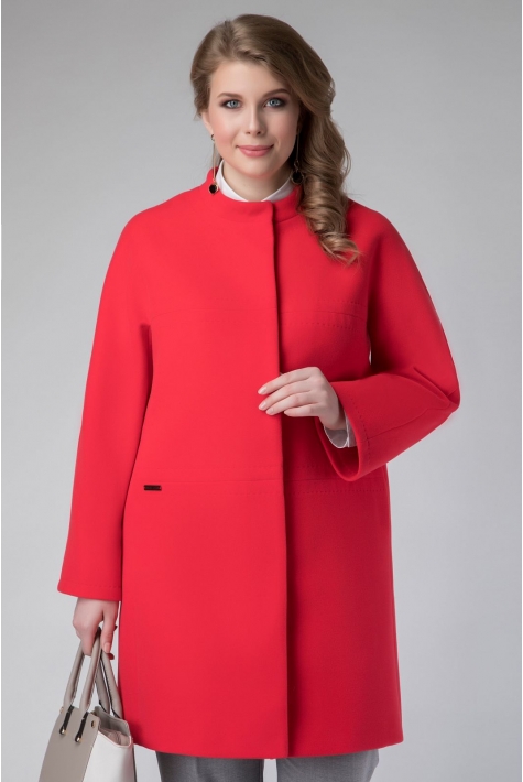 Женское пальто из текстиля с воротником 3000790