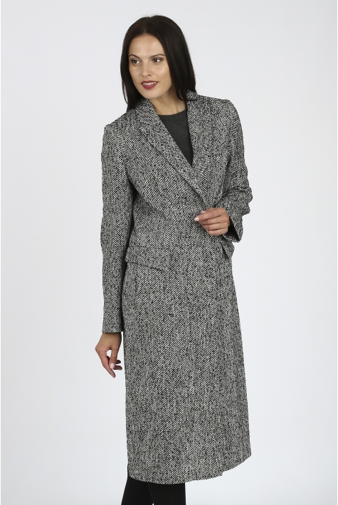 Женское пальто из текстиля с воротником 3000803