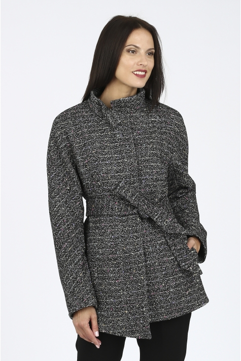 Женское пальто из текстиля с воротником 3000806