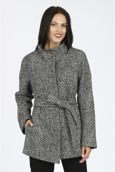 Женское пальто из текстиля с воротником 3000807