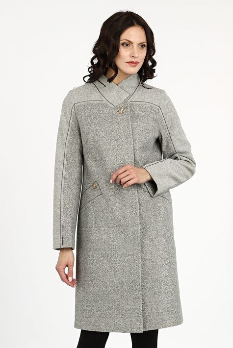 Женское пальто из текстиля с воротником 3000816