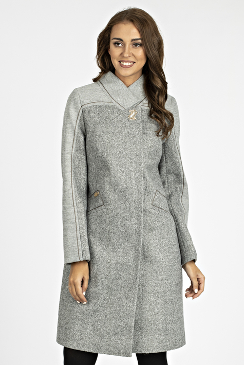 Женское пальто из текстиля с воротником 3000826