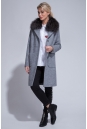 Женское пальто из текстиля с воротником, отделка енот 3000831-3