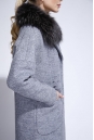 Женское пальто из текстиля с воротником, отделка енот 3000831-5